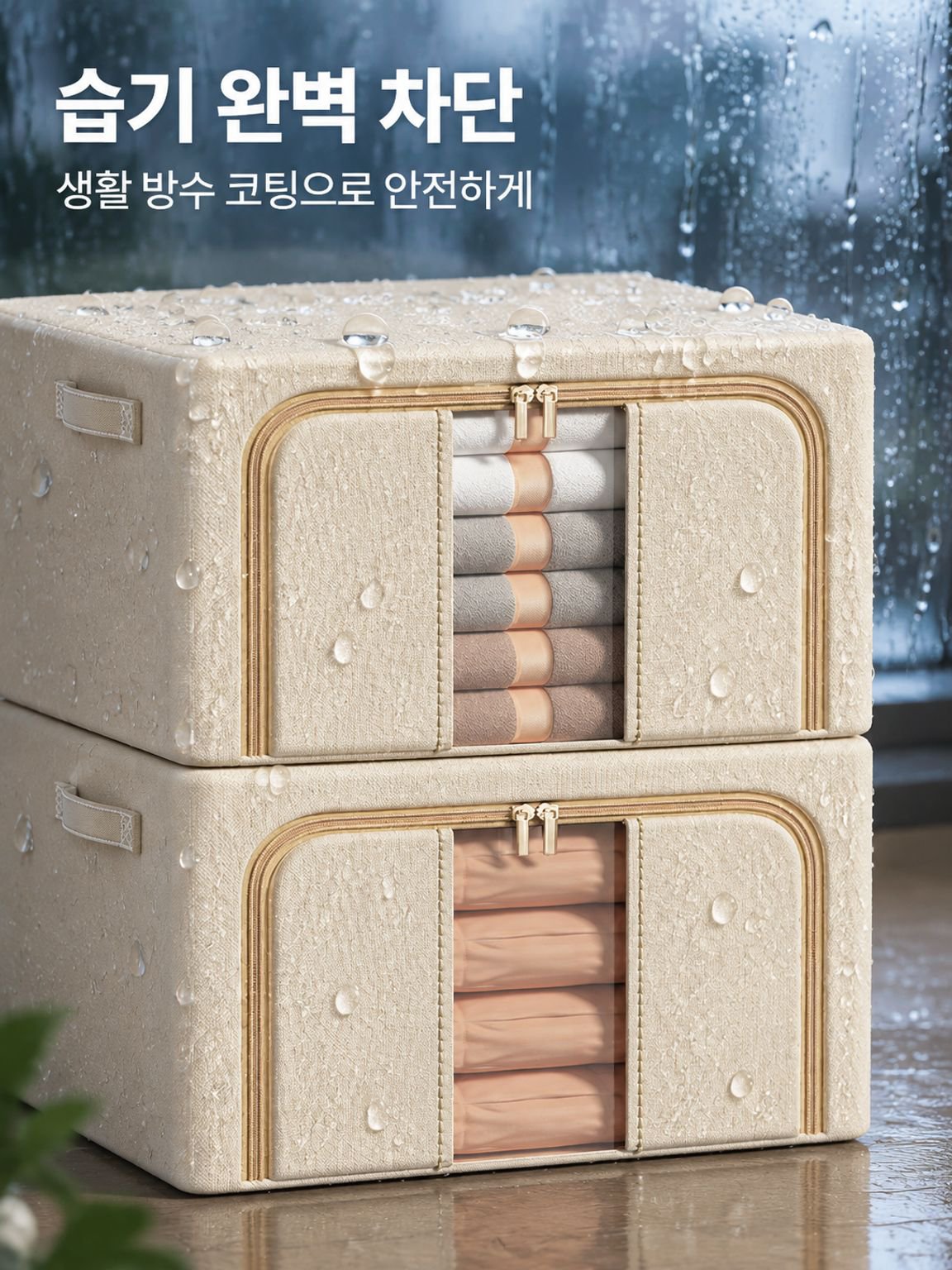 가정용 접이식 옥스포드 스틸 프레임 수납함 옷 이불 정리함