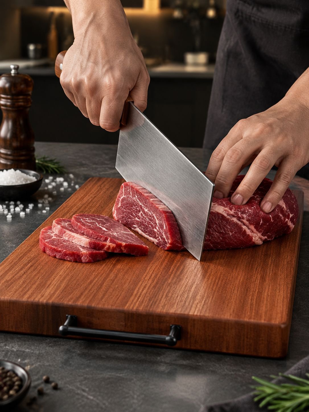 Tabla de cortar duradera y resistente de madera