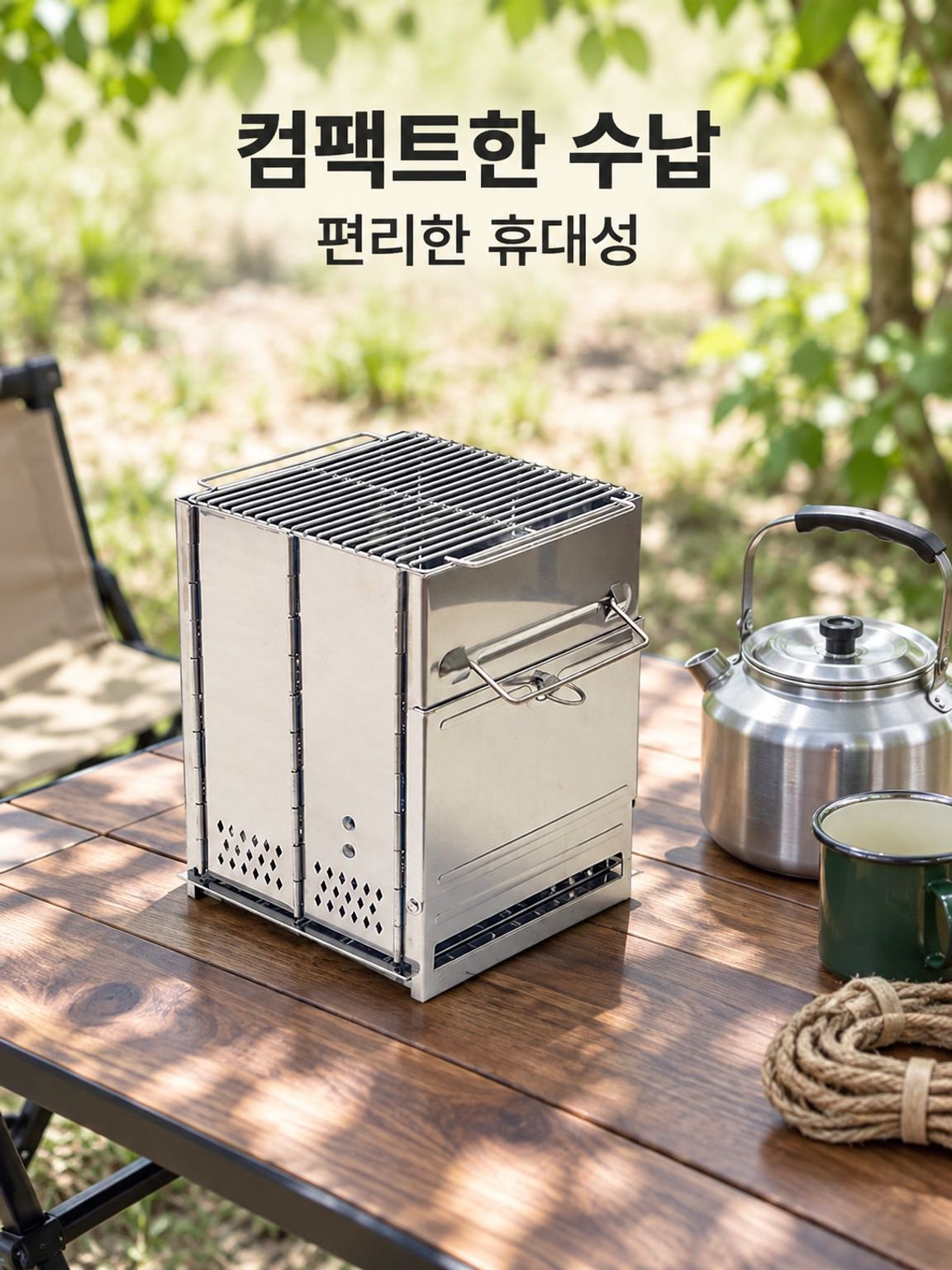휴대용 야외 다기능 숯불 장작 난로