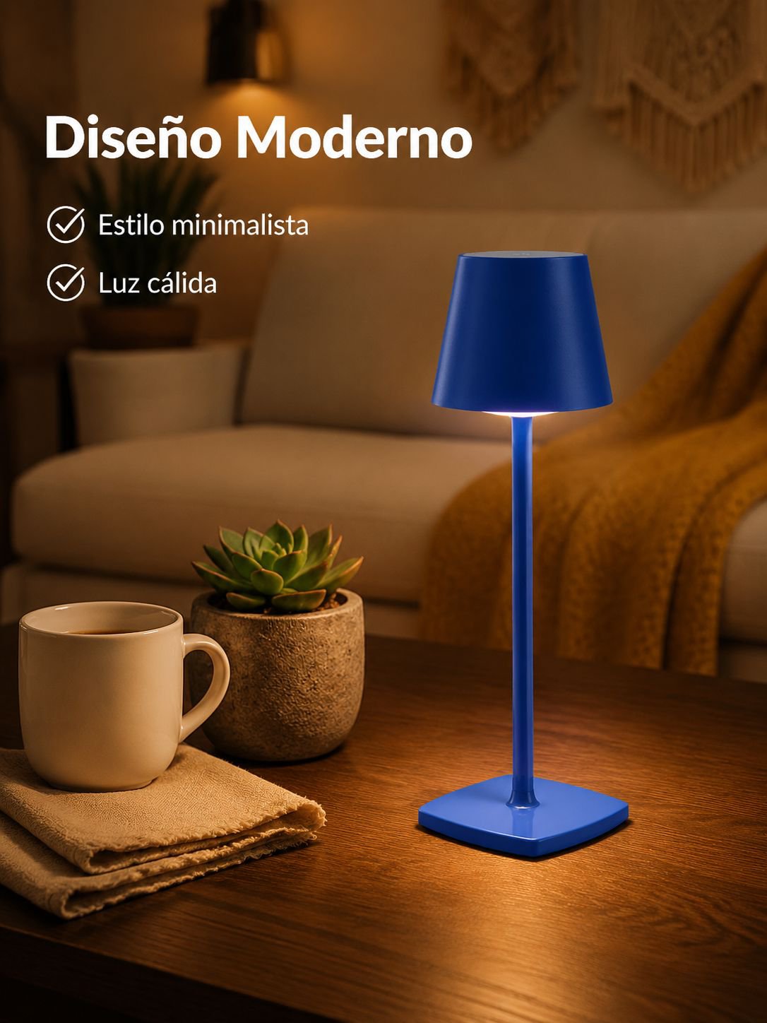 Lámpara de mesa portátil recargable