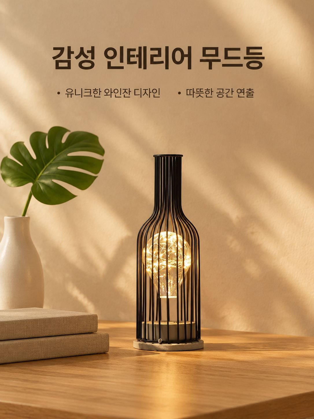 와인잔 모양의 철제 무드등/야간 조명