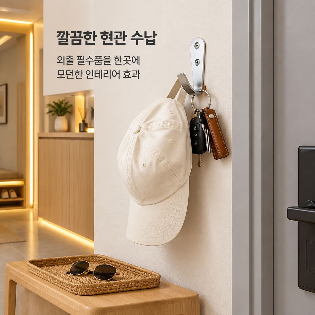 골드 블랙 스테인리스 벽걸이 다용도 후크 옷걸이