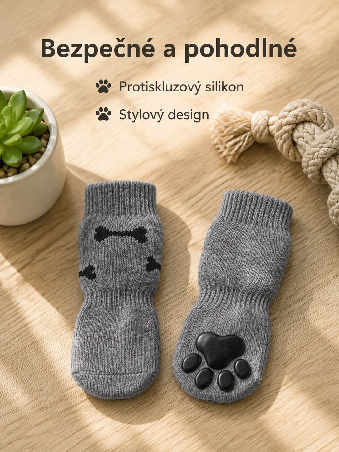 Protiskluzové ponožky pro domácí mazlíčky, vhodné pro všechna roční období