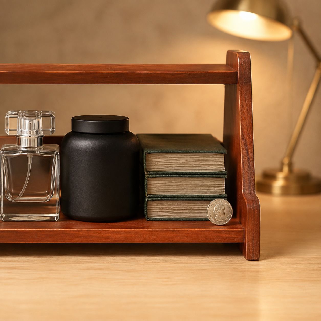 Multifunctional wooden bookshelf and kitchen organizer