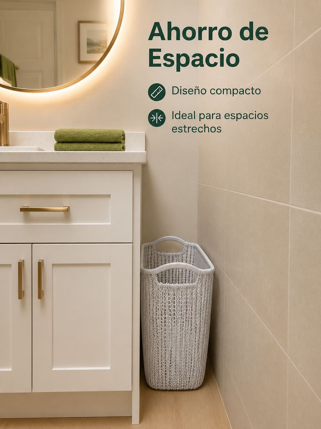Cesto de ropa multifuncional para baño