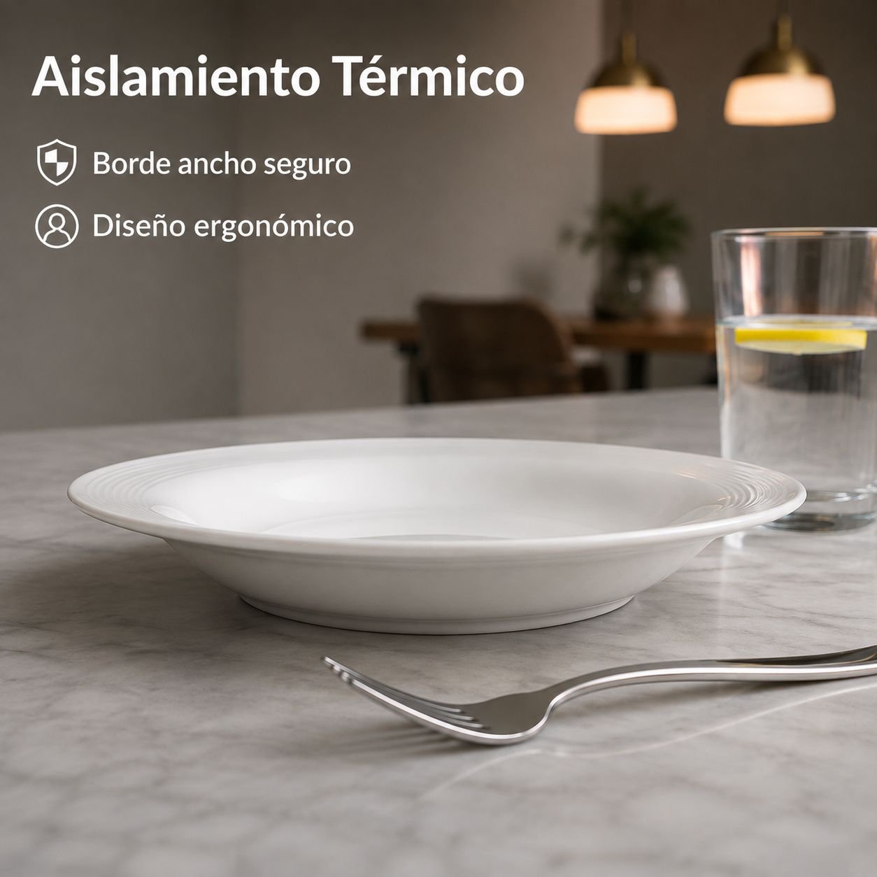 Plato de cerámica con diseño en relieve de sombrero de paja y color liso