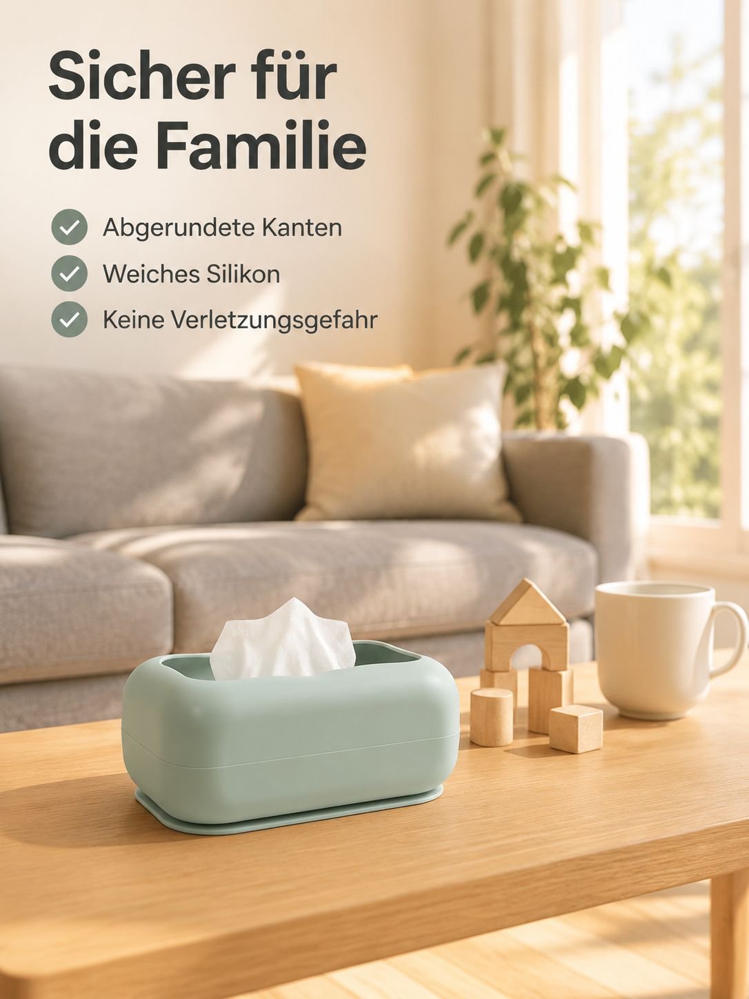 Multifunktionale und flexible Taschentuchbox aus Silikon