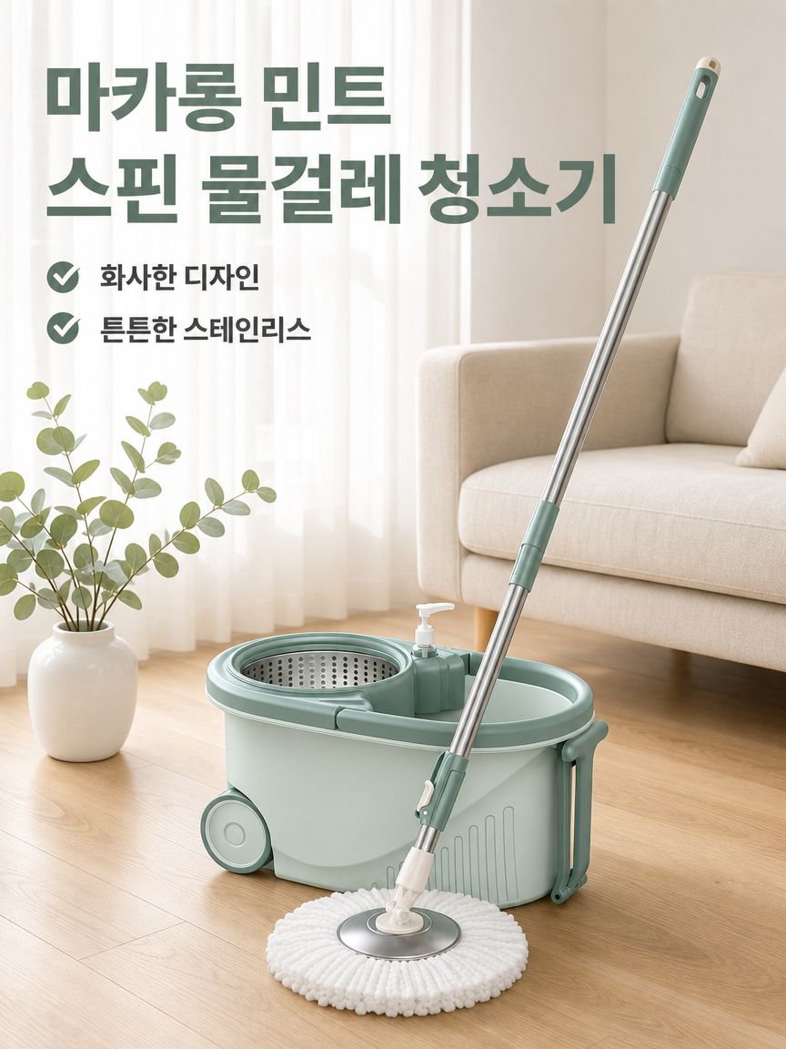 가정용 물걸레통세트 게으름뱅이 물걸레 손세탁 회전구동 물걸레통세트 탈수