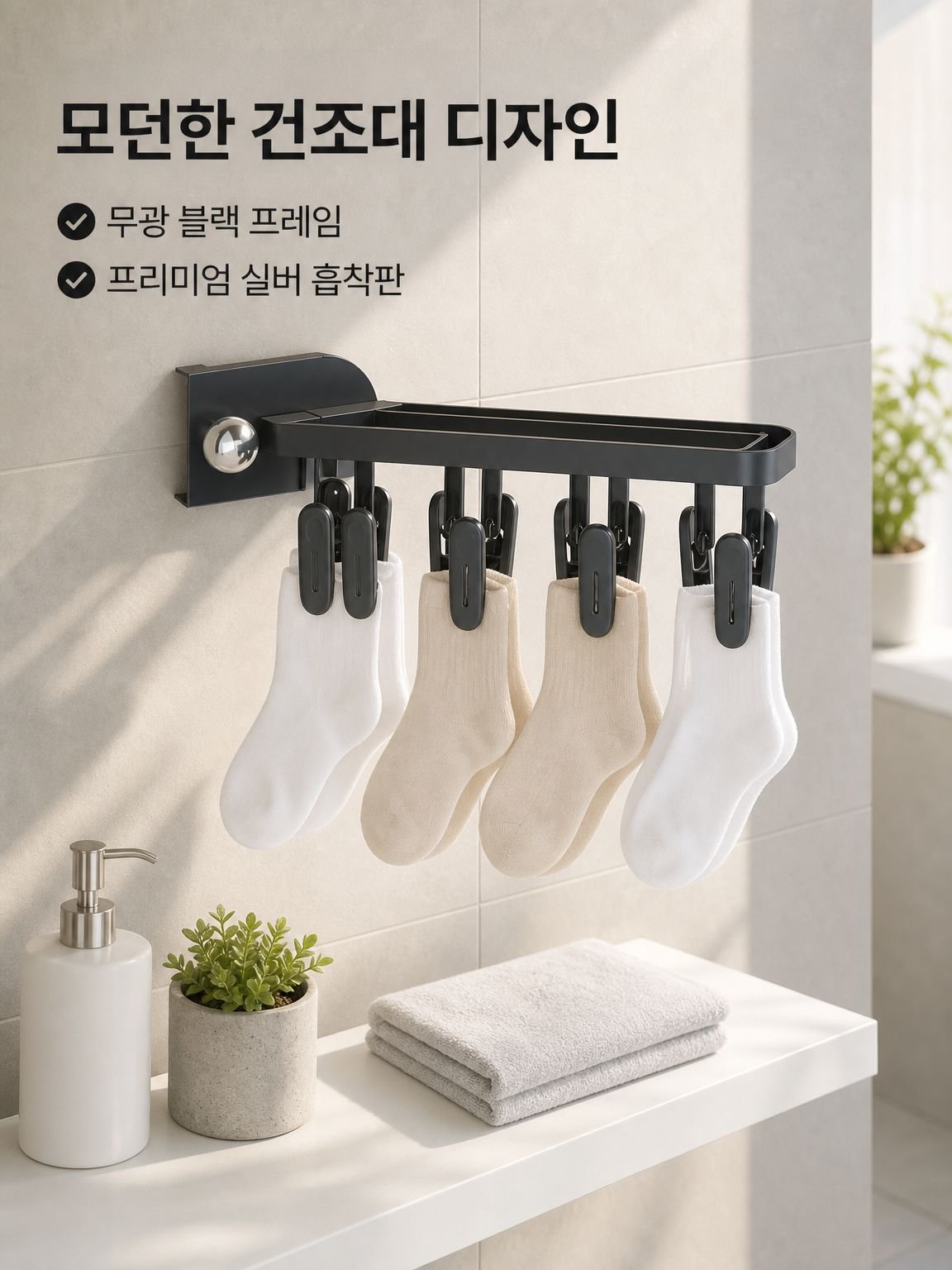 접이식 흡착식 옷걸이