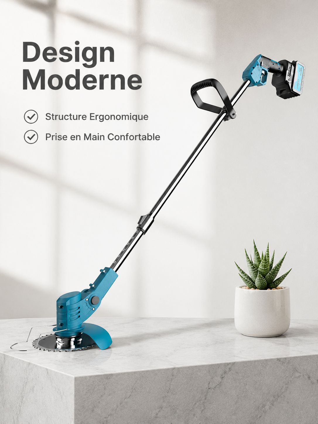 Tondeuse à gazon sans fil portable pour usage domestique