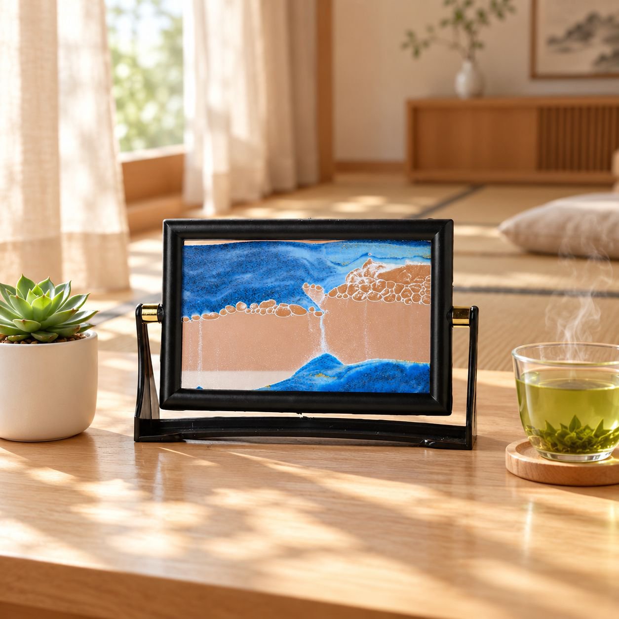 回転式スクエア型流砂アート・オブジェ