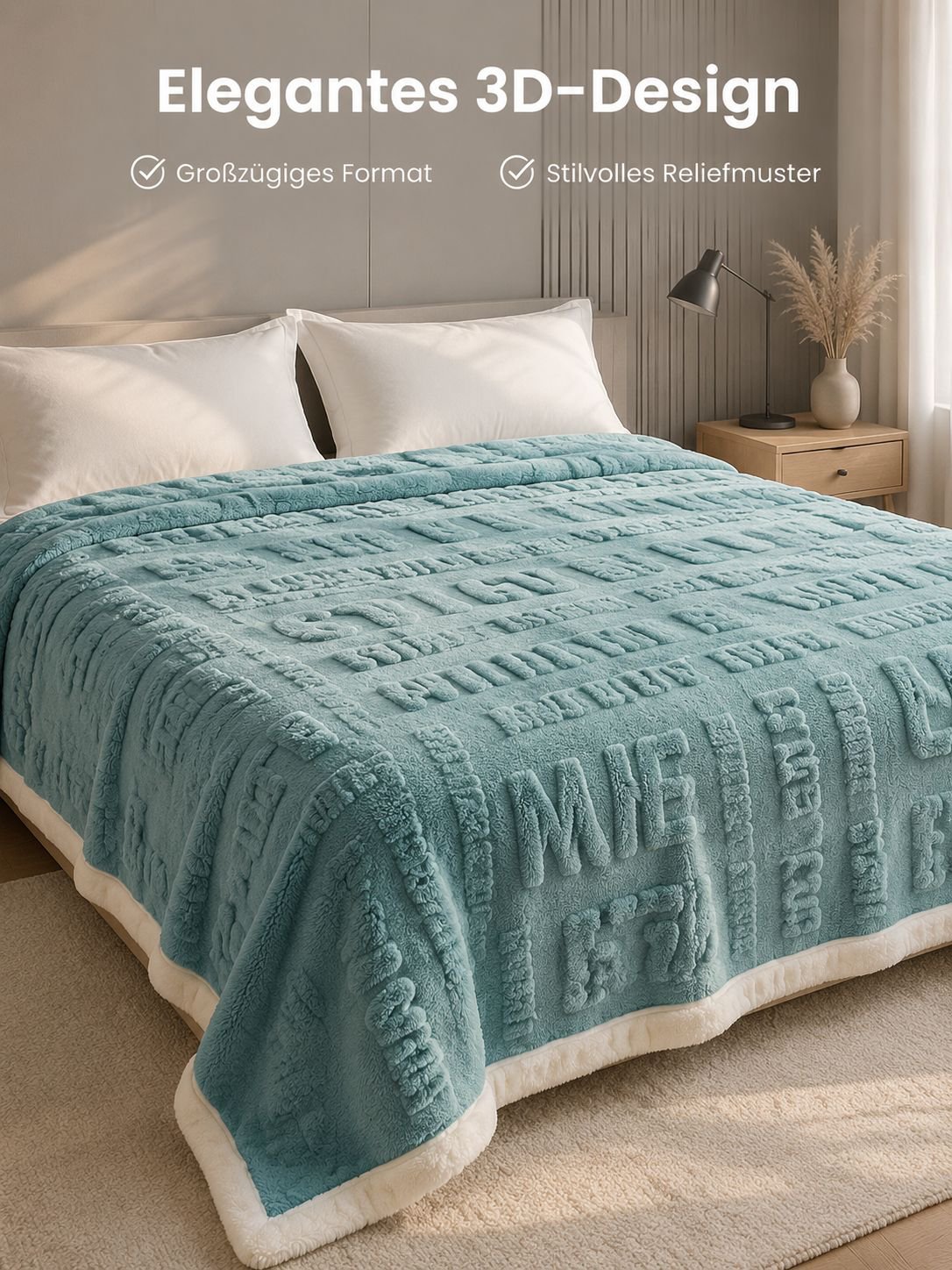 Verdickte Coral Fleece Decke auf einem Sofa