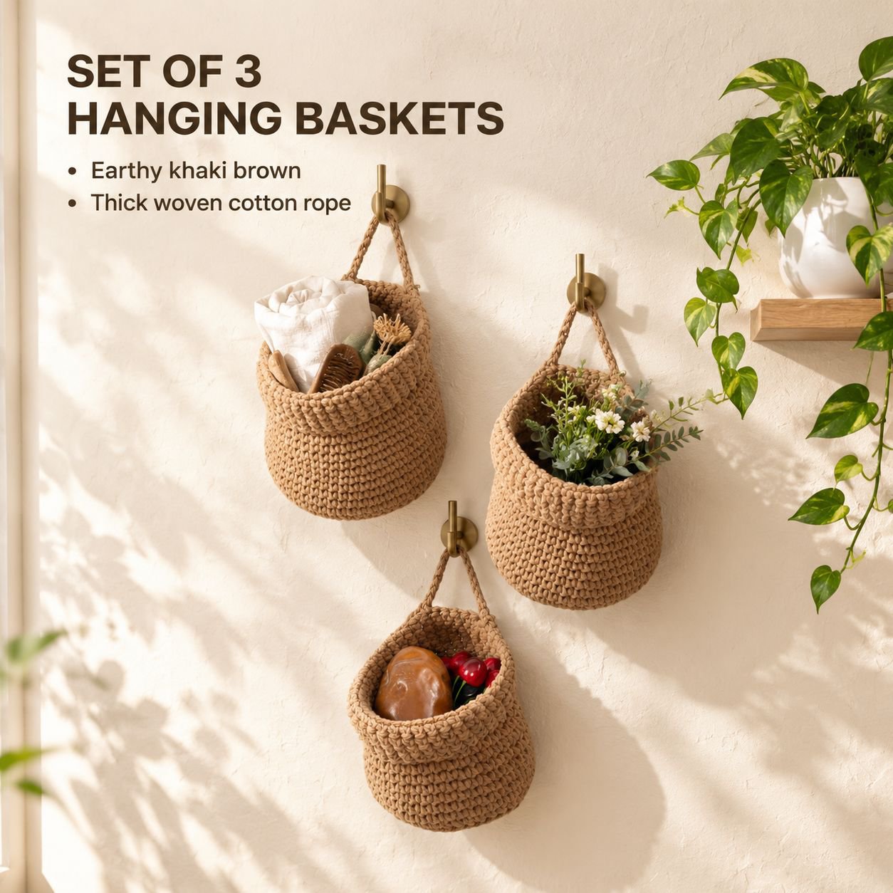 Handwoven Wall Hanging Multifunctional Storage Basket