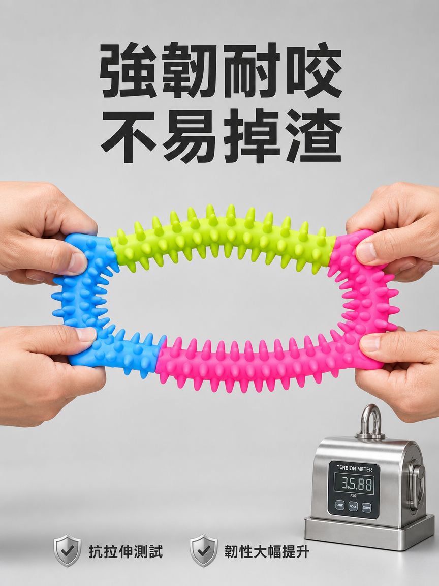狗狗啃咬橡膠玩具