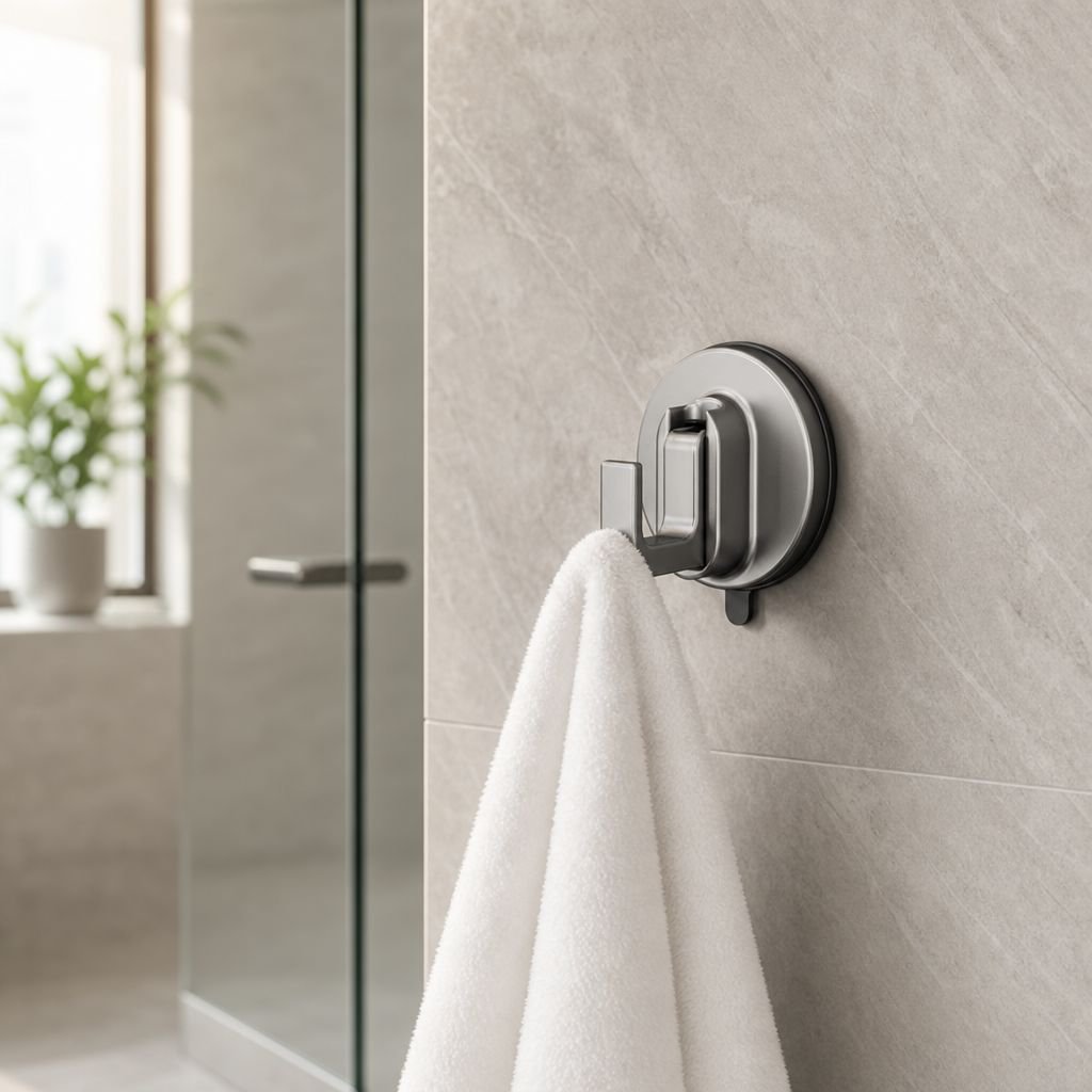 No-Trace Suction Cup Clothes Hook for Bathroom