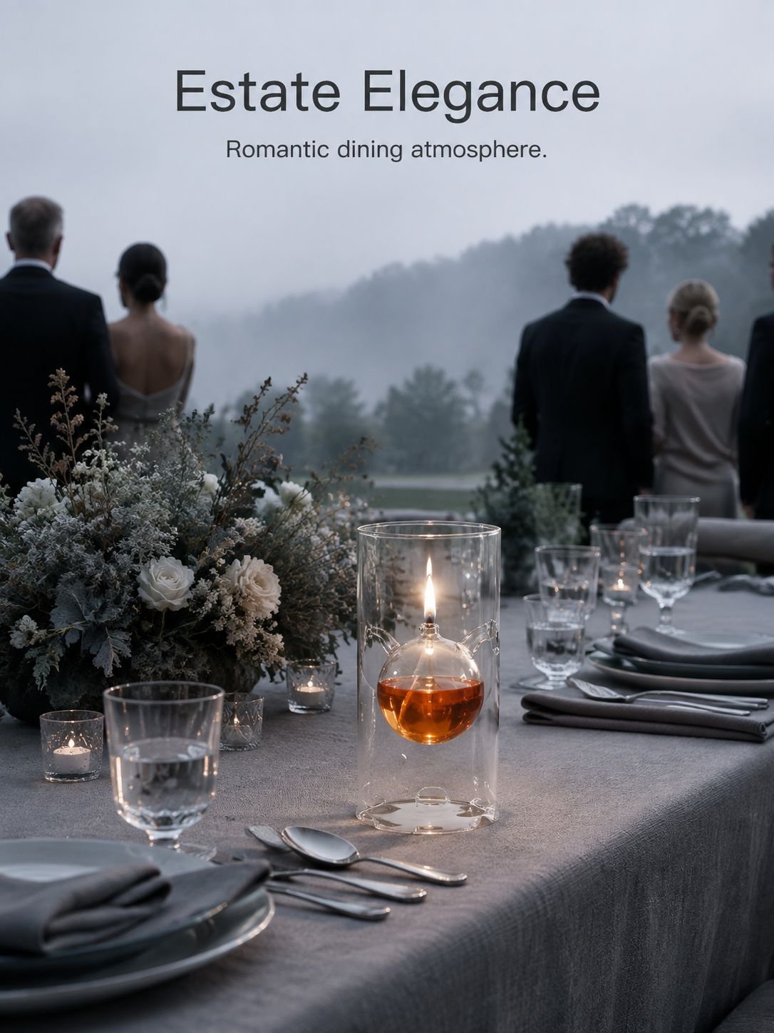 Creative glass oil lamps for weddings, romantic banquets, hotels, Western restaurants, glass candles