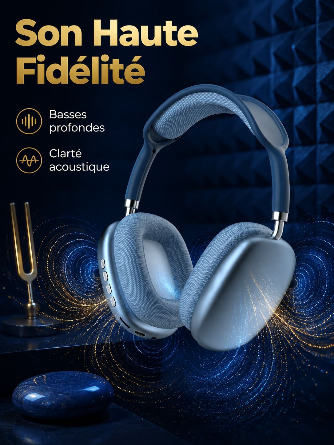 Casque Bluetooth sans fil à réduction de bruit