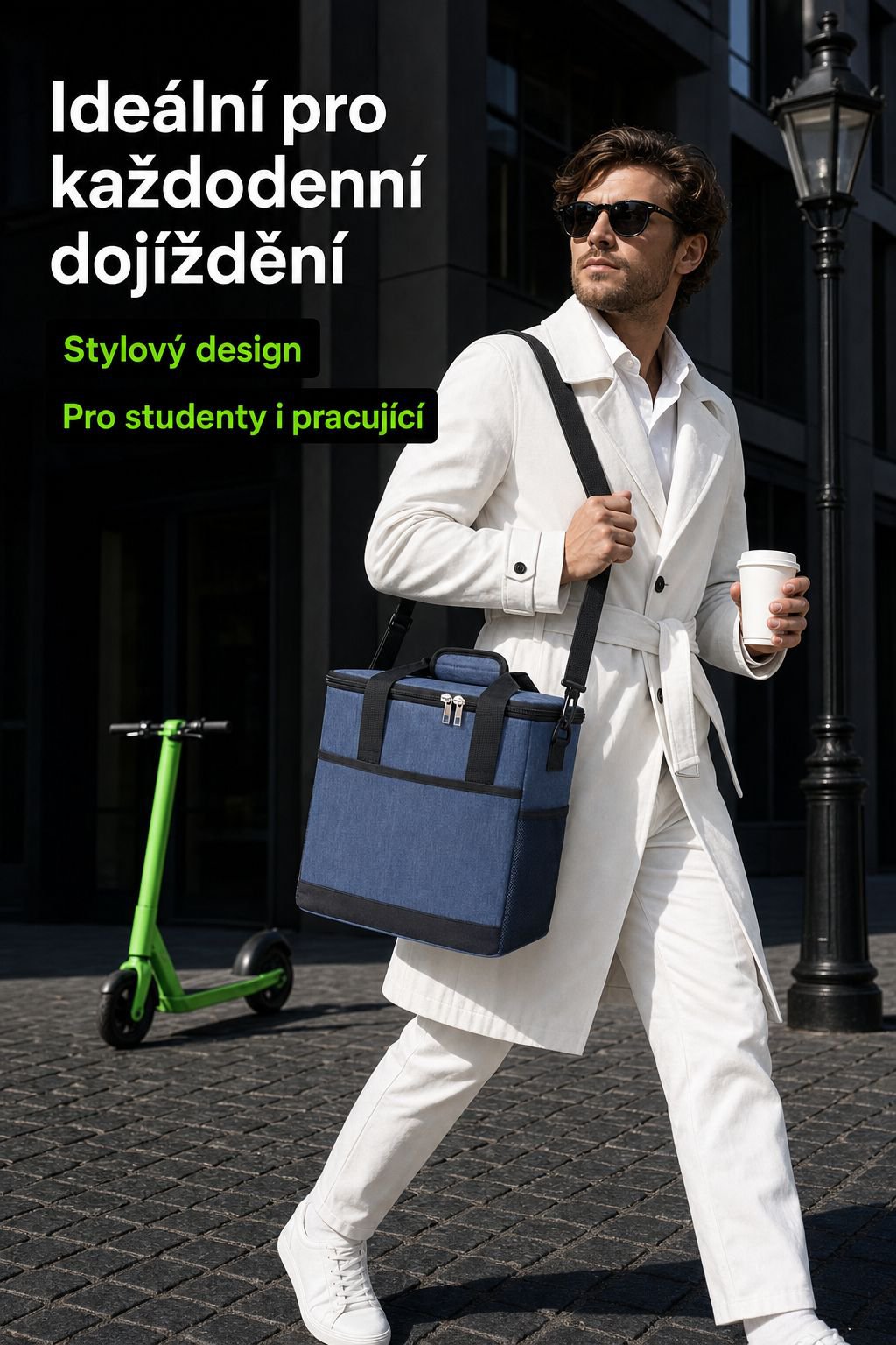 Čtvercová velkokapacitní přenosná termo taška pro studenty a pracující