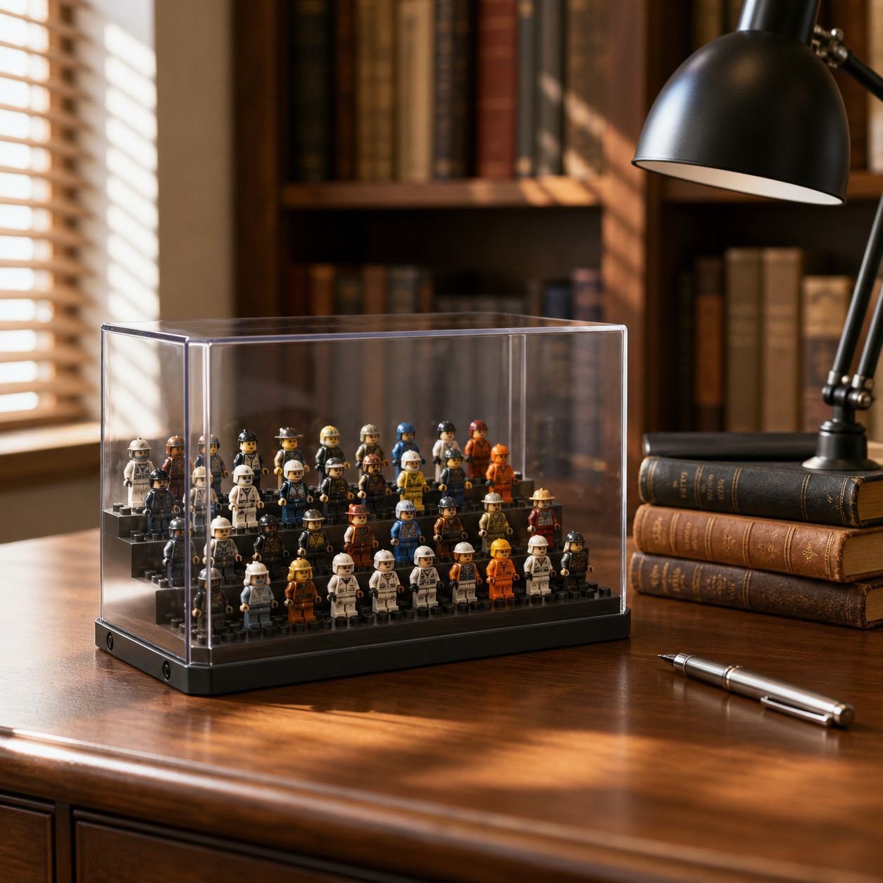 Building Block Storage Rack Organizer with Display Light