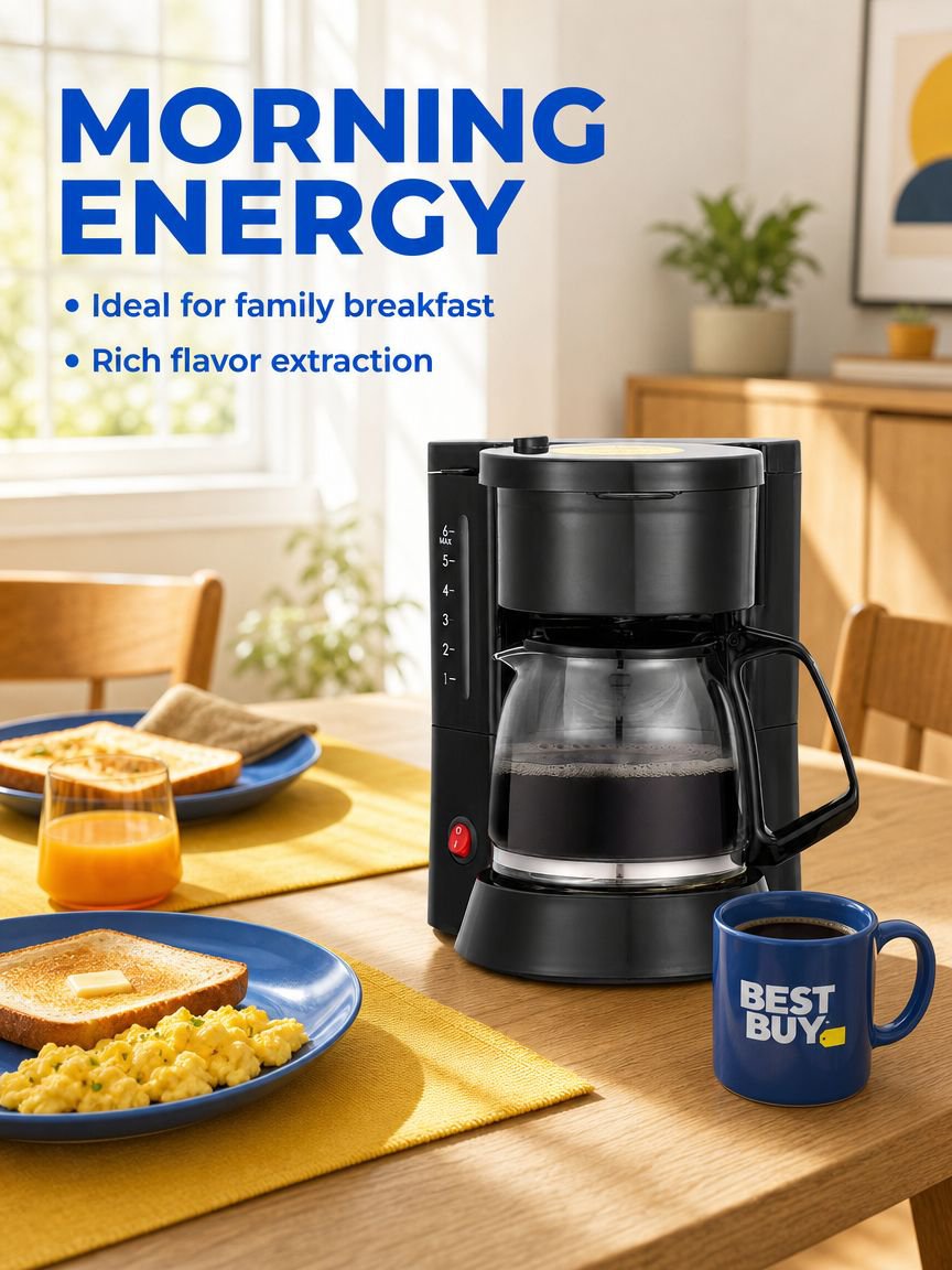 Large capacity drip American coffee maker front view