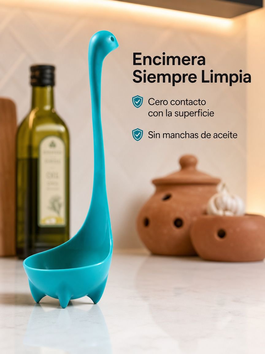 Cuchara de cocina antiescaldaduras con mango largo