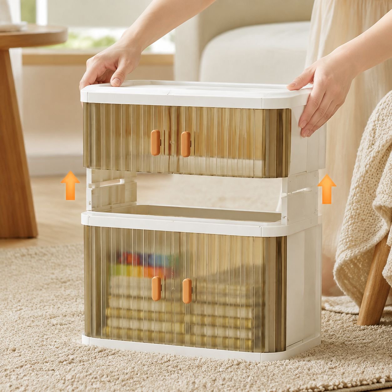 Solid Color Vanity Table Organizer Cabinet for Home