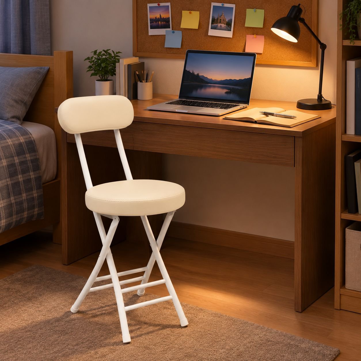 Comfortable folding chair for dormitory