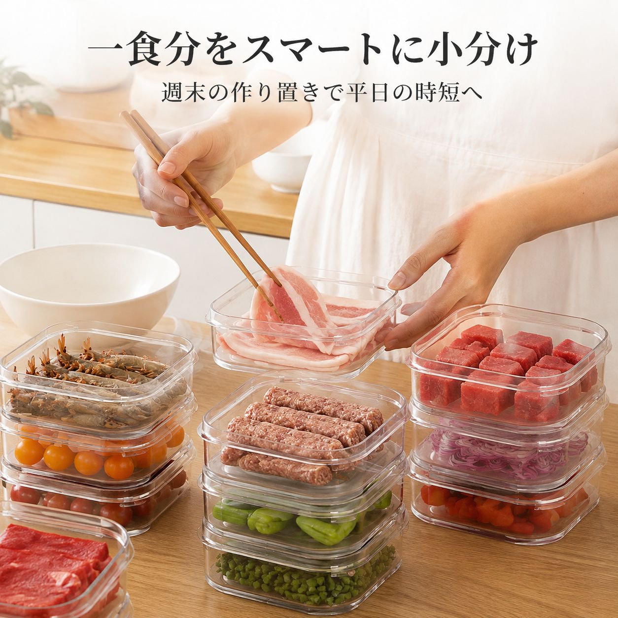 食品グレードの冷蔵庫用保存容器、蓋付き冷凍庫用容器、食品、餃子、野菜、その他の食品用の密閉容器。