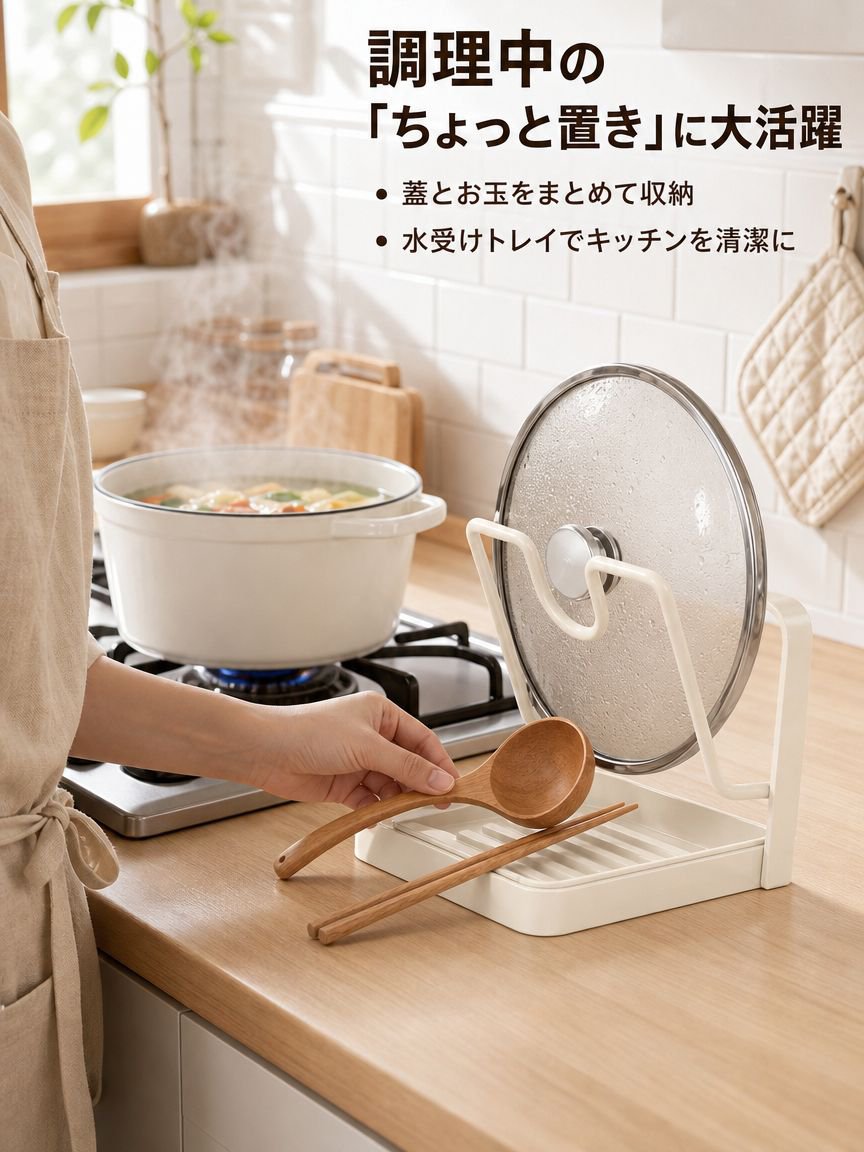 多機能鍋蓋収納ラックキッチンカウンター用