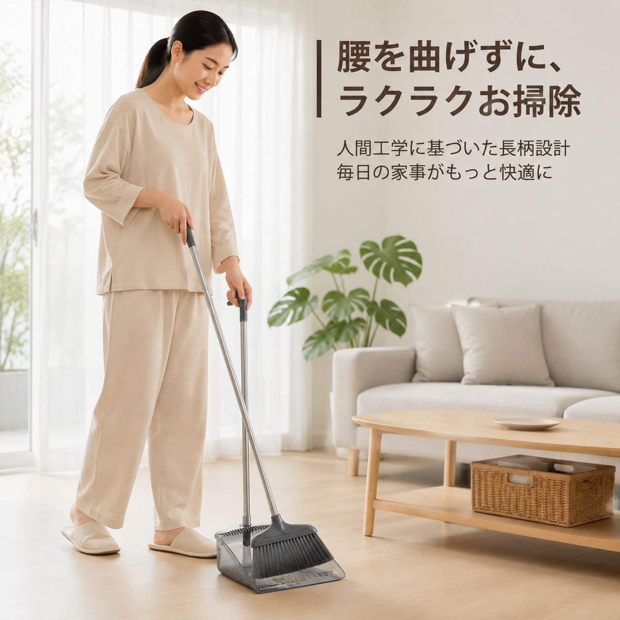 ほうきとちりとりのセット清掃用具