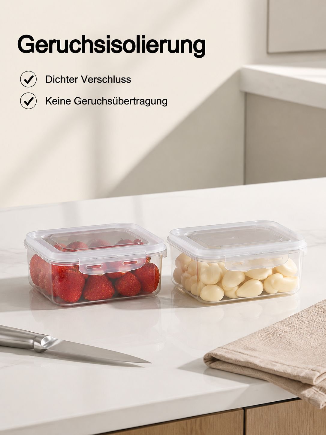 Lebensmittelechte Frischhalteboxen aus PP