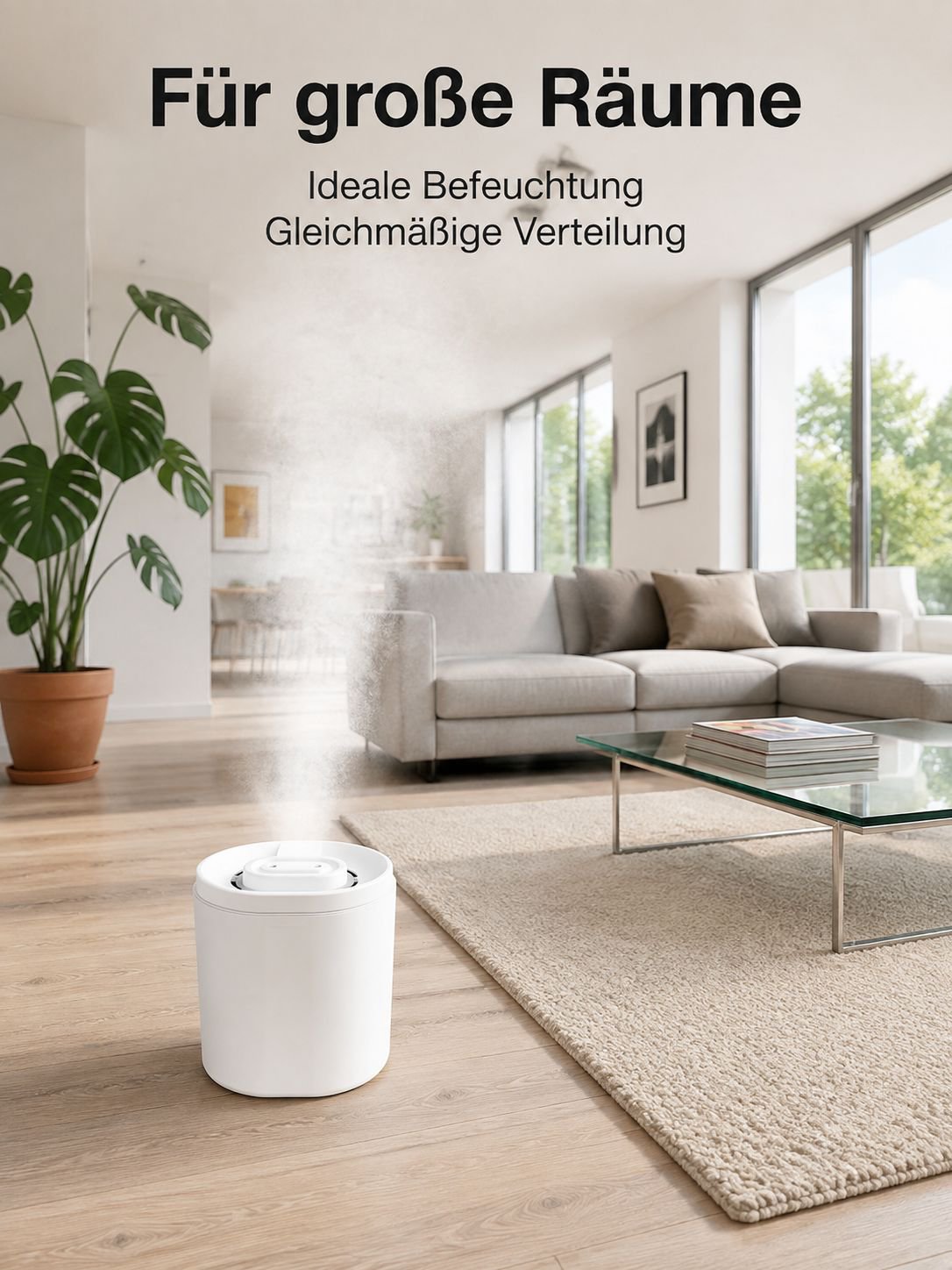 Neues Modell mit zwei Düsen, Luftbefeuchter für Wohn- und Arbeitsbereich, 6-Liter-Großvolumen, mit A