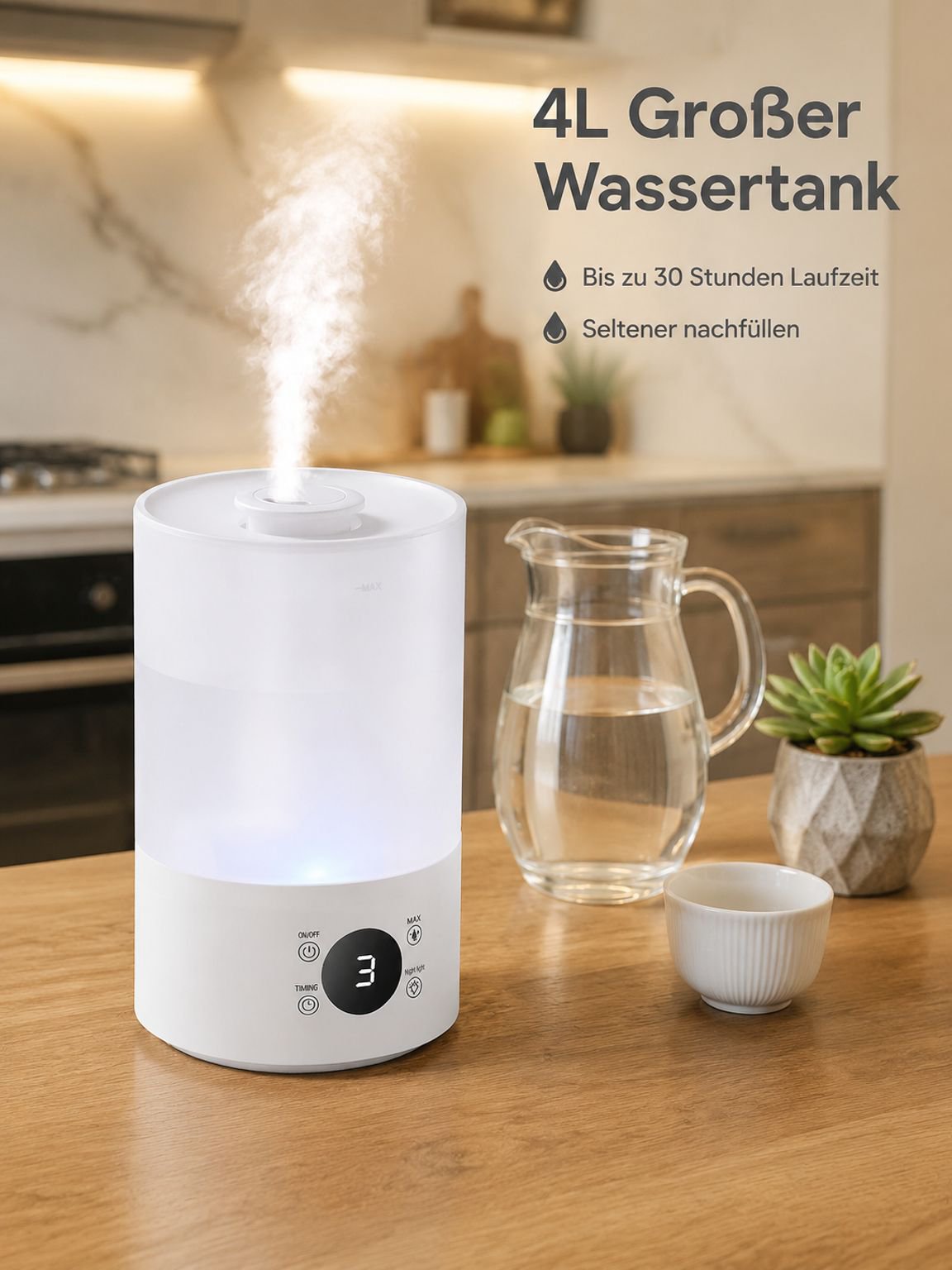 Leiser Haushalts-Luftbefeuchter mit 4L Fassungsvermögen, intelligentes Raumduft-Sprühgerät