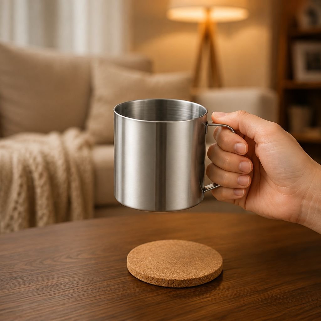 316 Stainless Steel Anti-scalding Tea Cup with Lid, Suitable for Children and Elderly