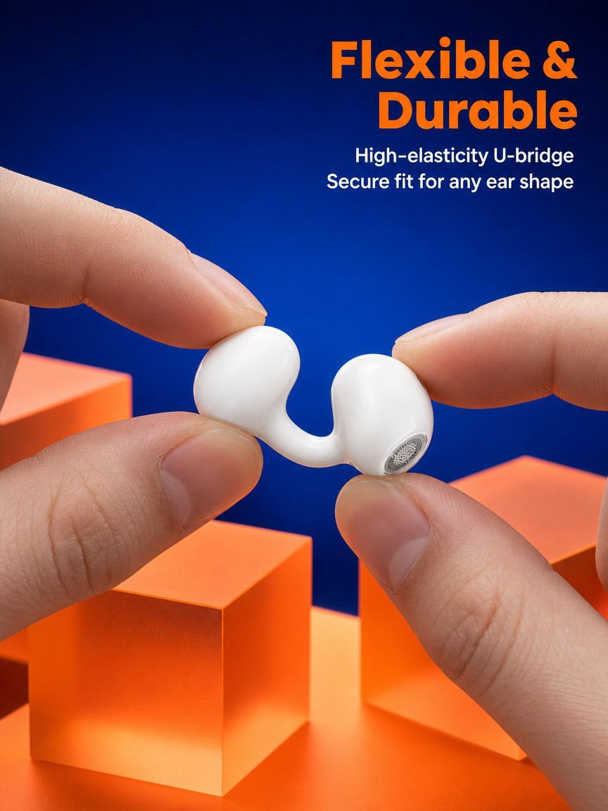 Comfortable cushioned ear pads of Bluetooth headphones