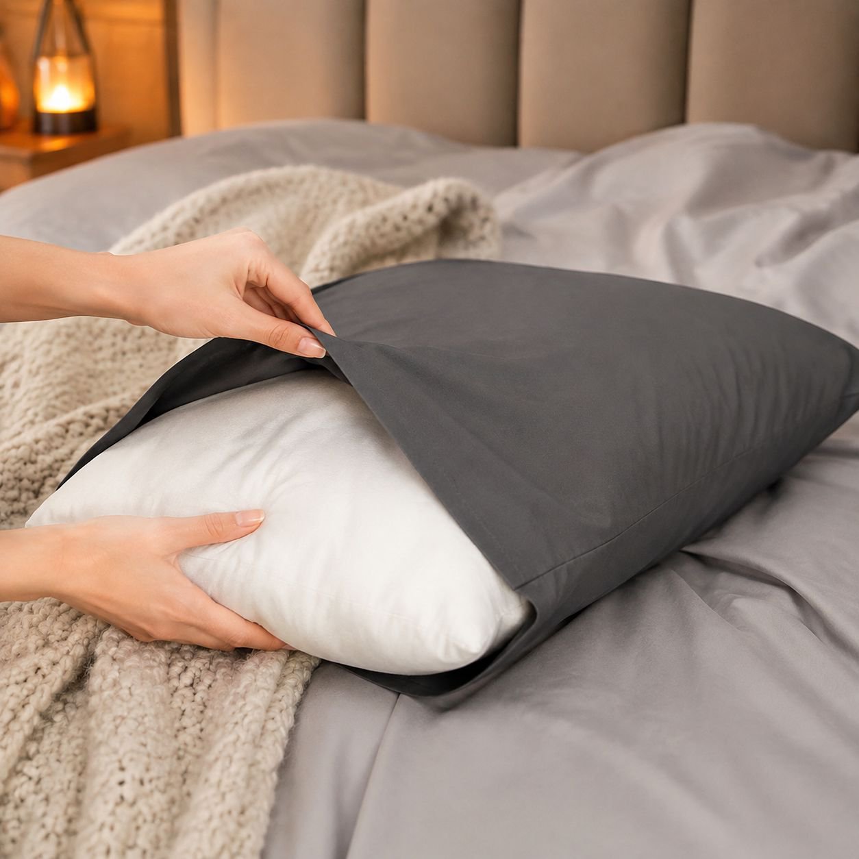 Soft and stylish solid color pillowcase decor