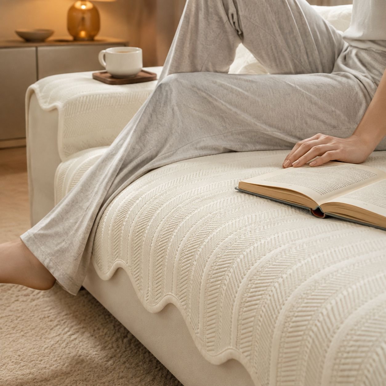 Coussins de canapé de luxe en forme de haricot antidérapants