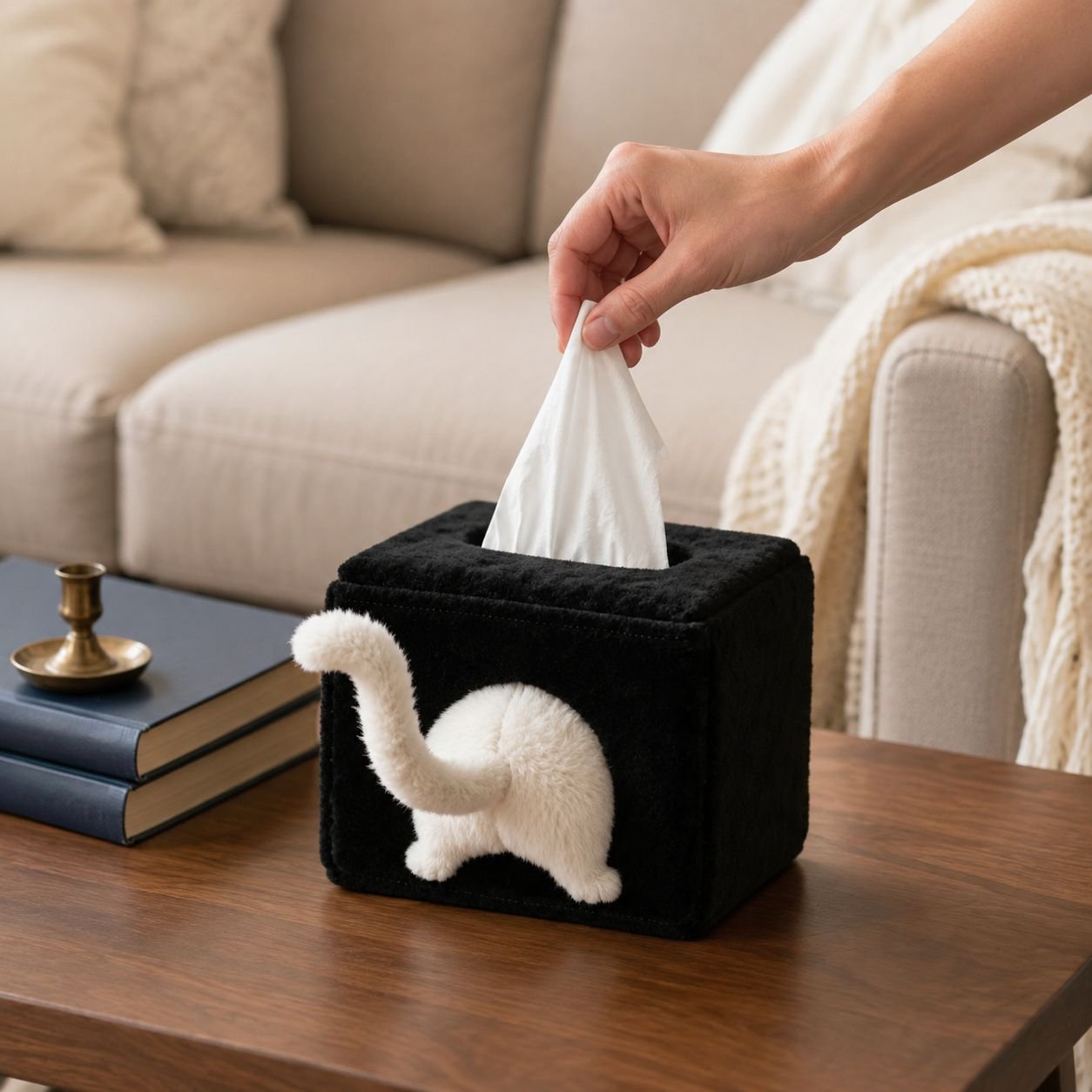Cute and mischievous kitten tissue box/napkin box/plush plush toy box/decorative storage