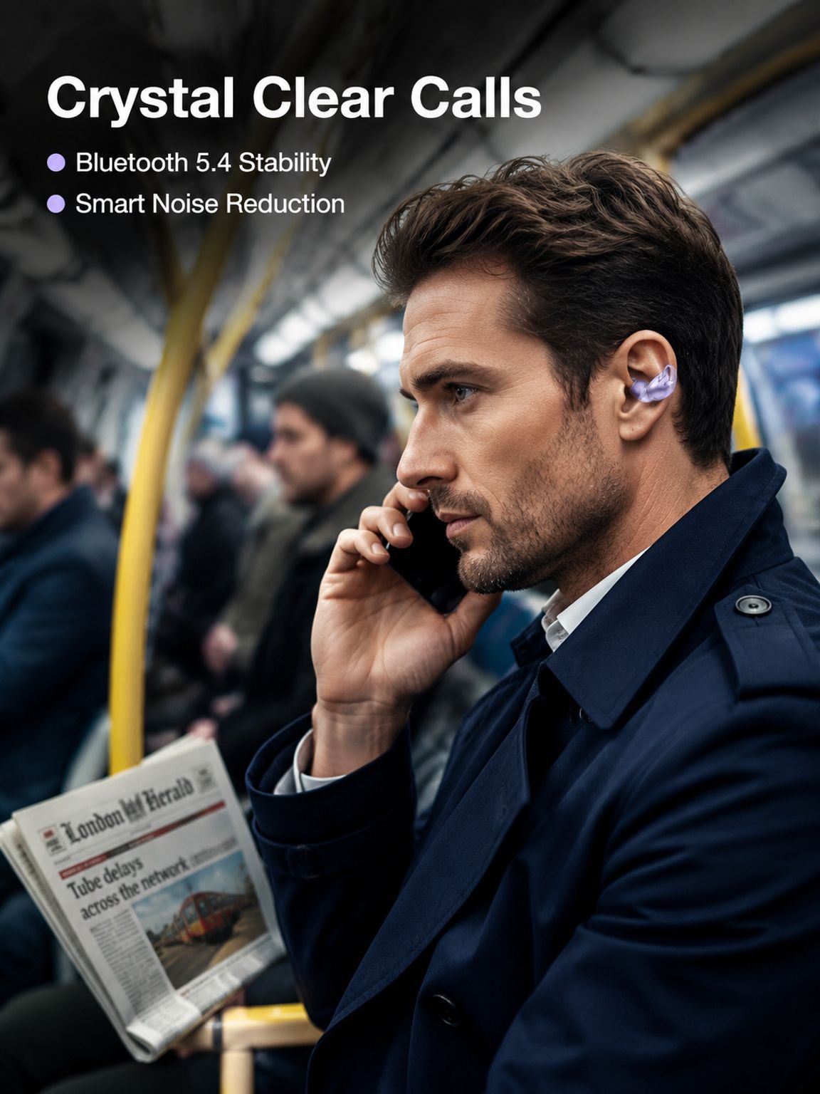 Non-in-ear Smart AI Translation Bluetooth Ear Clip, 2026 Hot-selling Global Model
