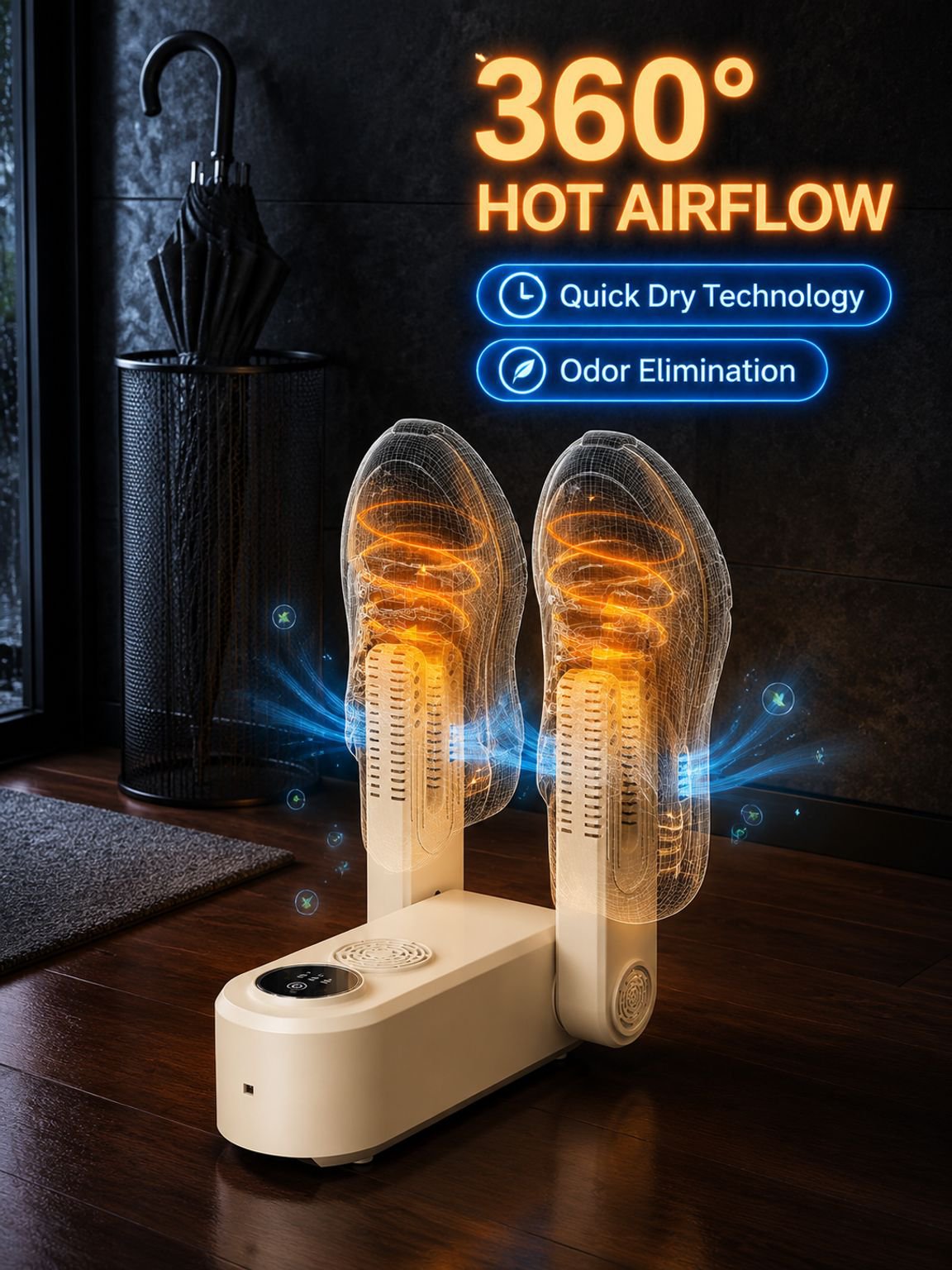 Dual-Shoe Foldable Fast-Drying Shoe Dryer
