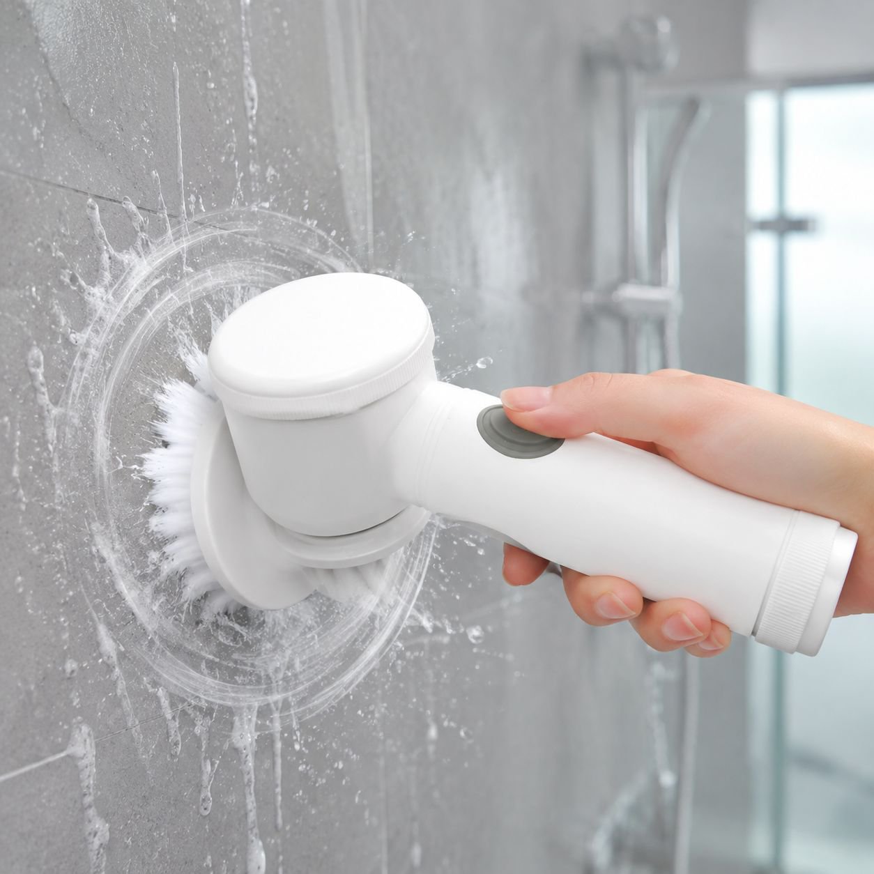 5-in-1 handheld electric cleaning brush with multiple brush heads