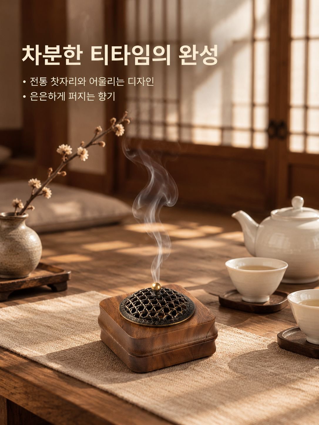 호두나무 향로 및 아로마테라피 장식품