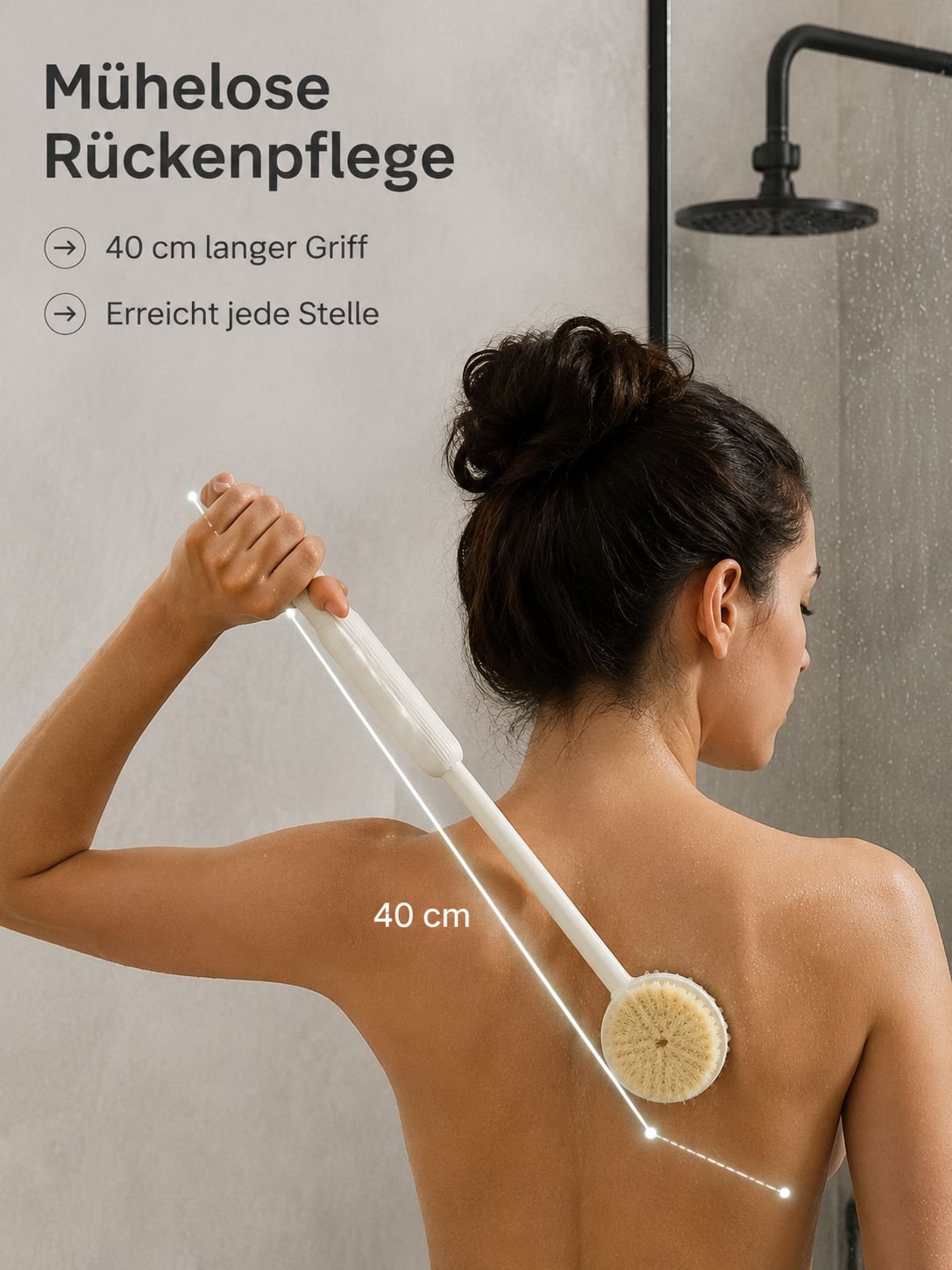 Duschbürste für nasse und trockene Anwendung