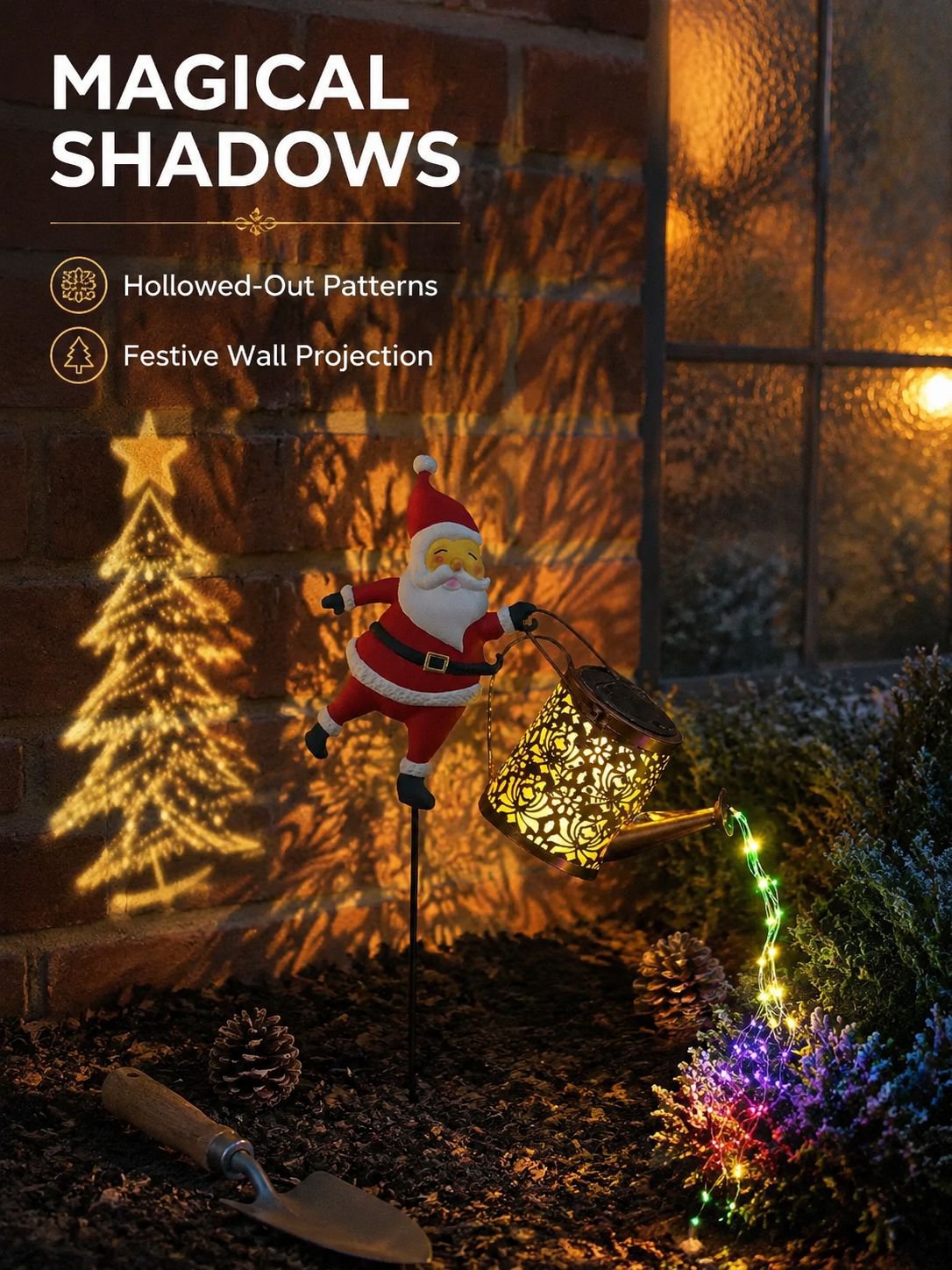 Solar Stake Light Santa Claus Garden Decoration Lamp