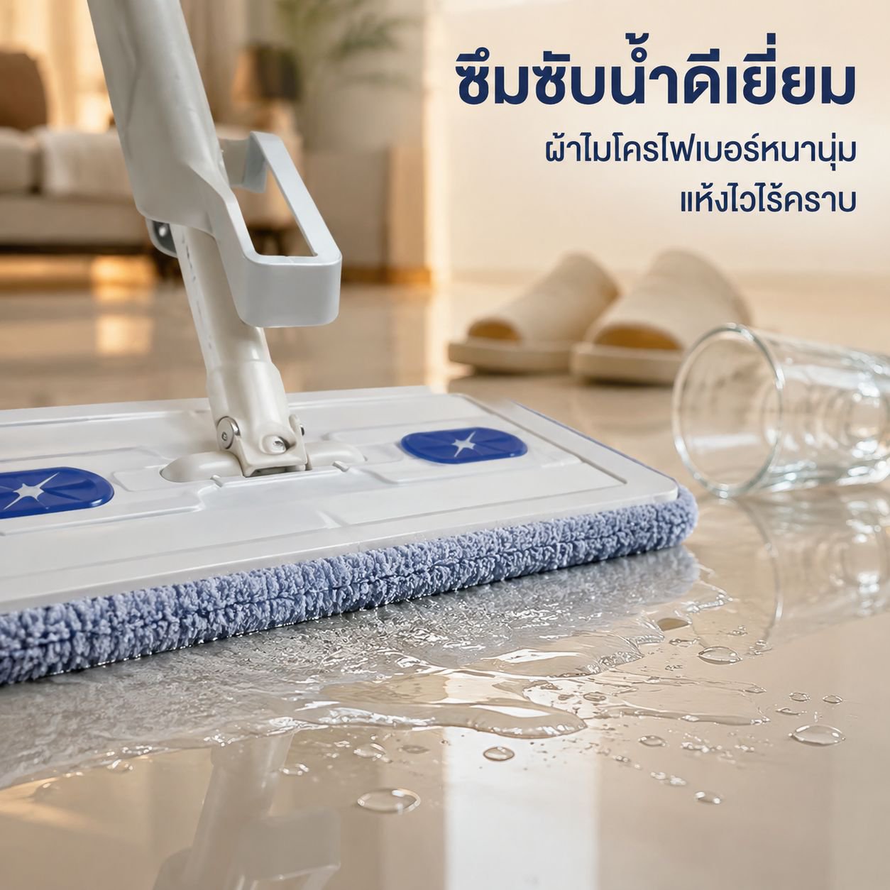 ไม้ถูพื้นอัตโนมัติไม่ต้องซักมือ