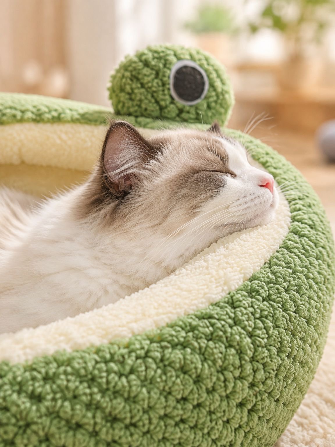 Froschförmiges Katzen- und Hundebett