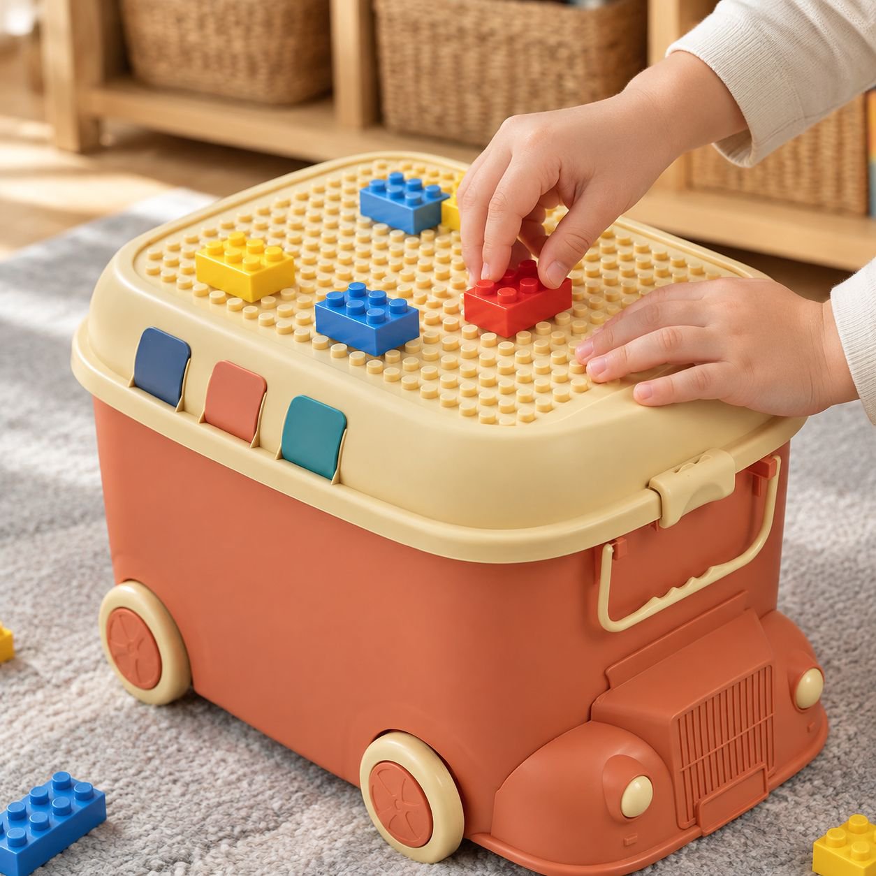 Caja de almacenamiento de juguetes locomotora, caja de almacenamiento para el hogar, caja de almacen