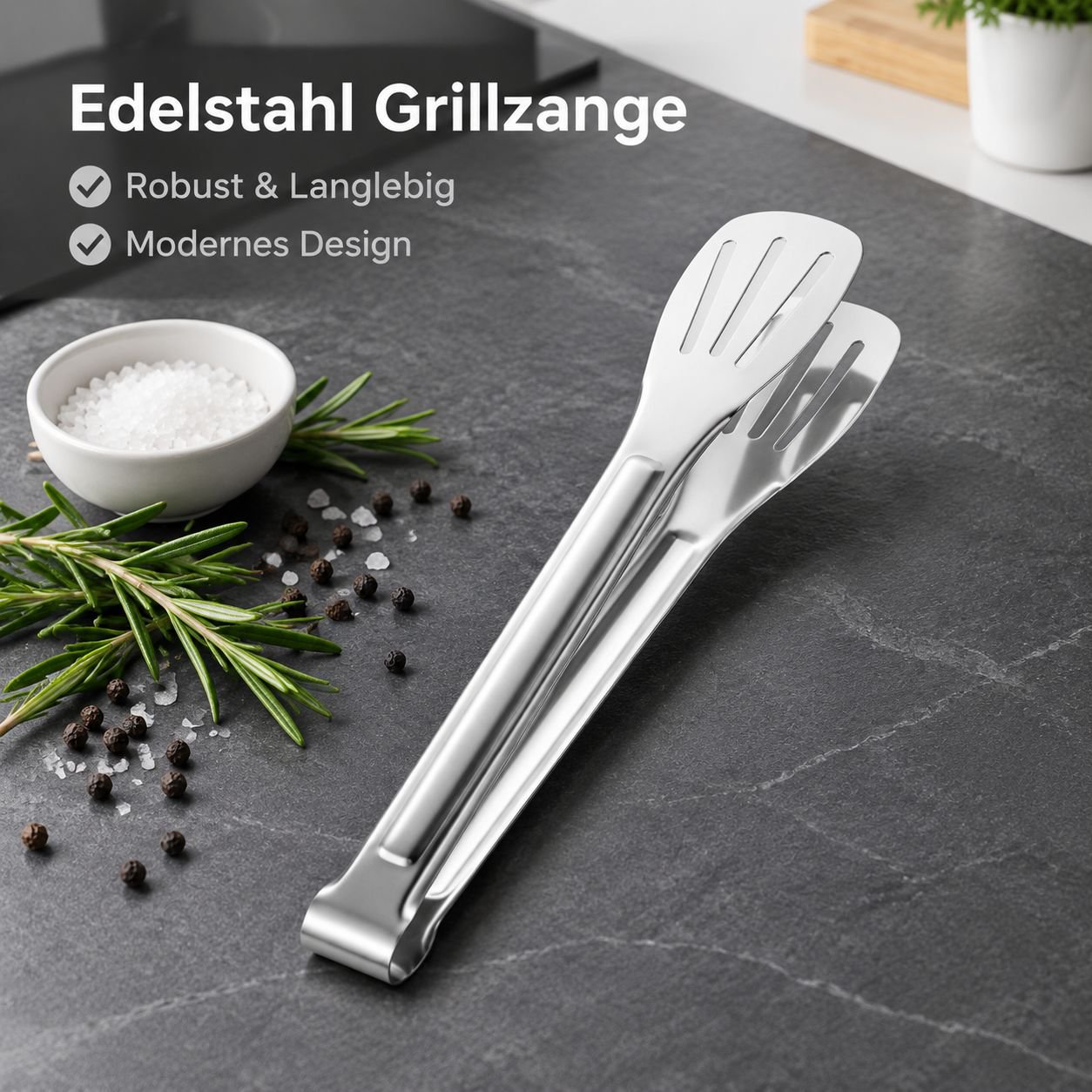 Edelstahl Grillzange & Servierzange Multifunktionale Steakzange Küchenzange