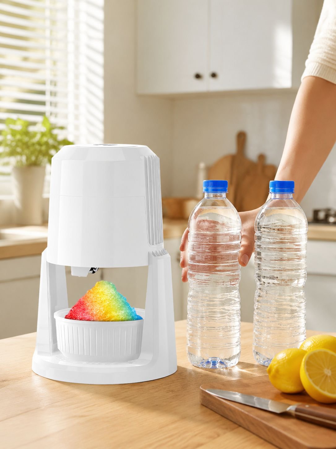 JMY automatic double-speed ice shaver machine front view