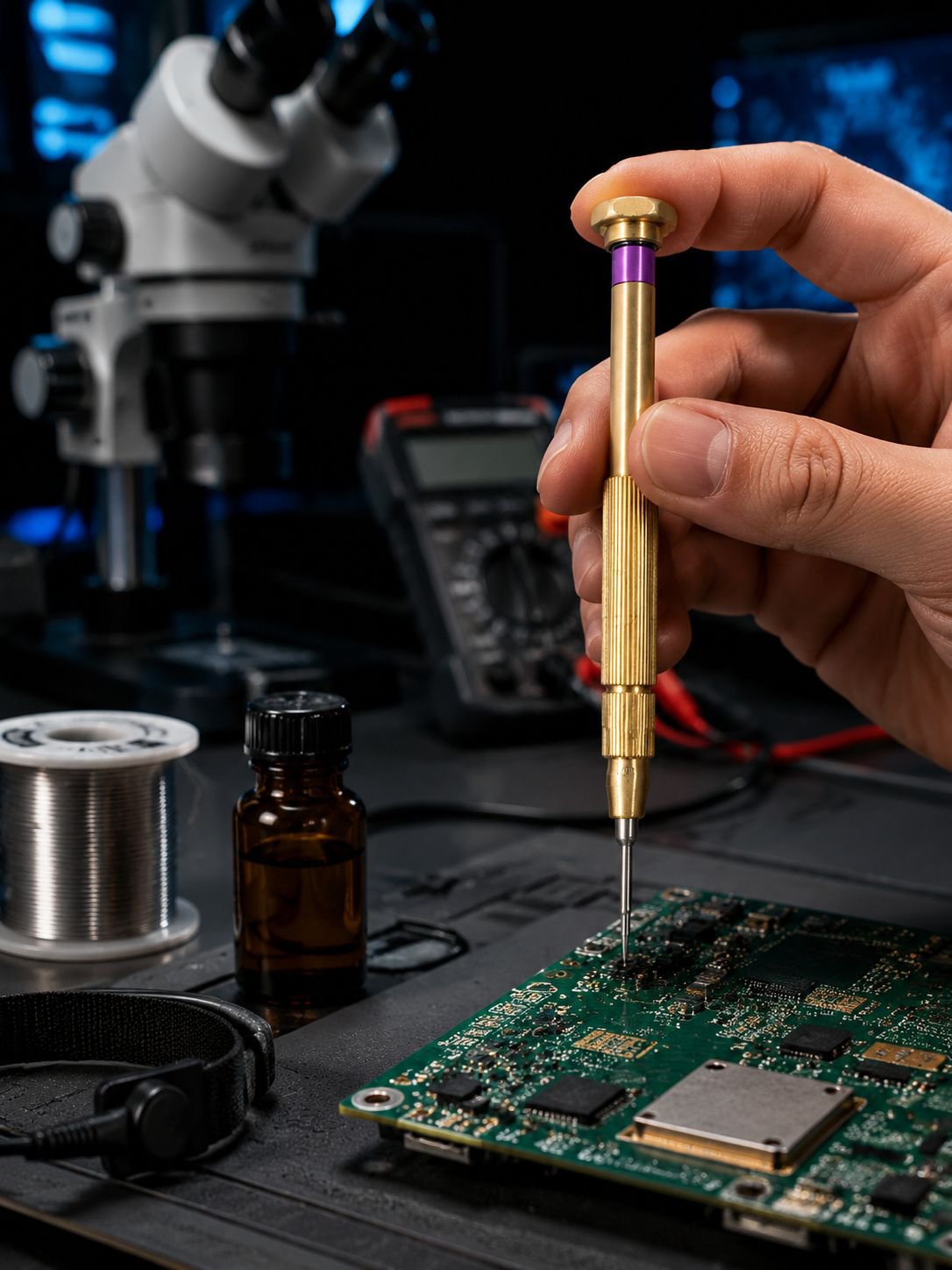 Precision screwdriver set for glasses and small gadgets